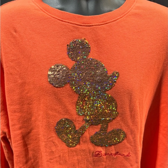 Disney Tops - Disney Orange sweatshirt with Mickey Mouse Sequins Design